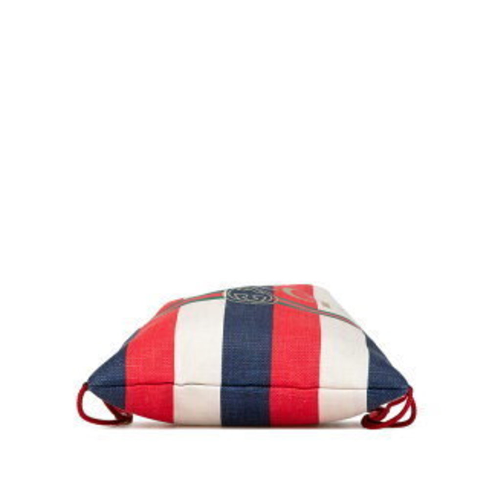 Gucci Print Medium Drawstring Knapsack Red White … - image 4